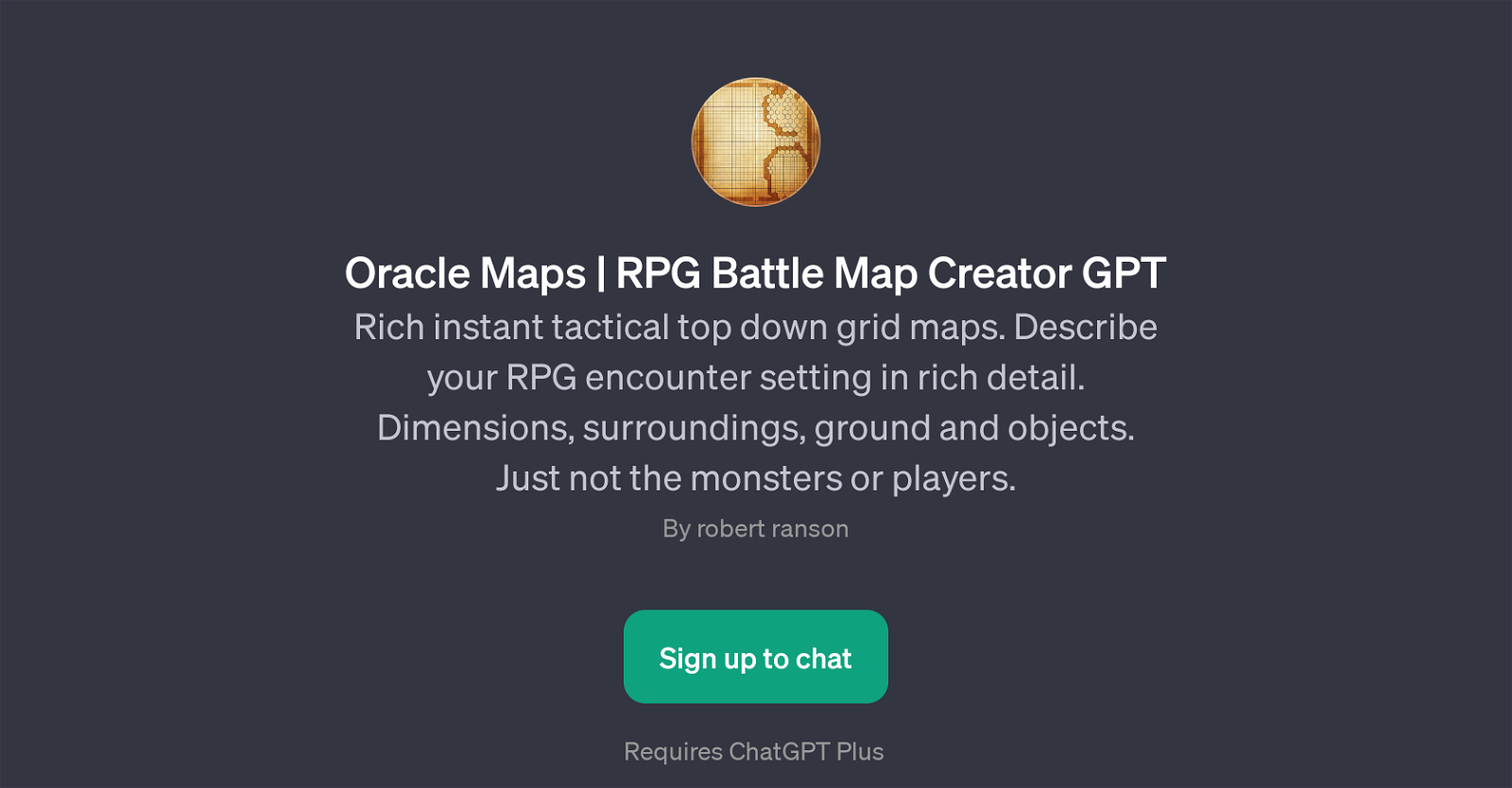 Oracle Maps | RPG Battle Map Creator GPT website