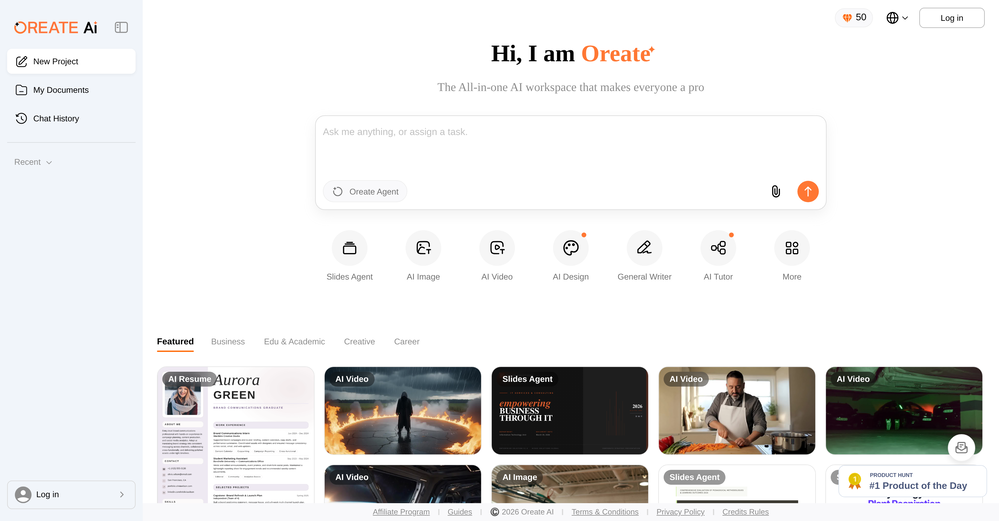 Oreate AI website