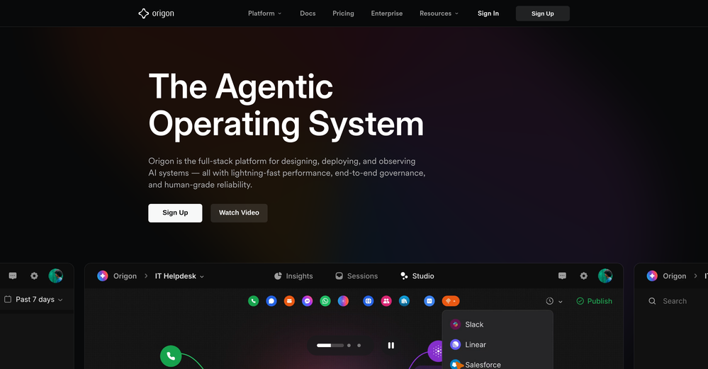 Origon AI website