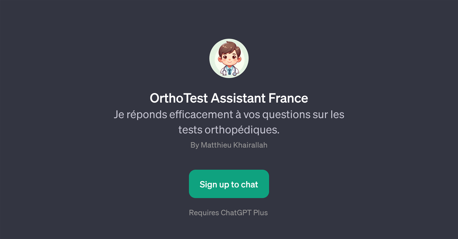 OrthoTest Assistant France website
