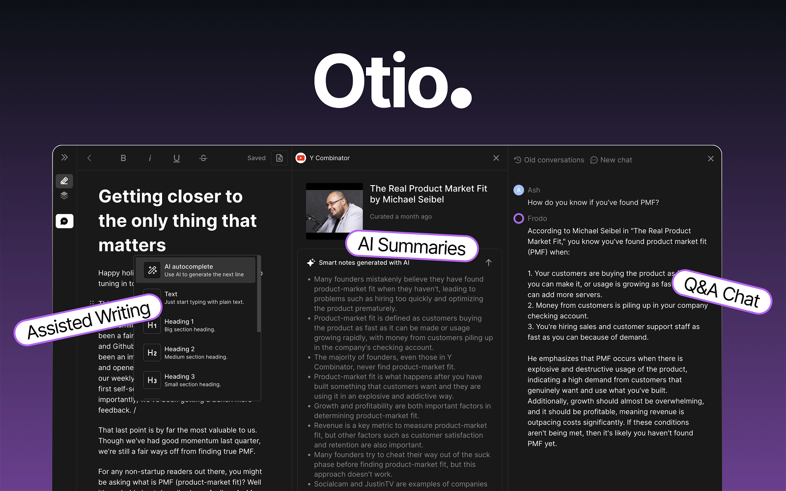 Otio website