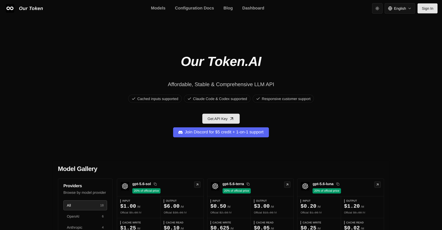 OurToken website