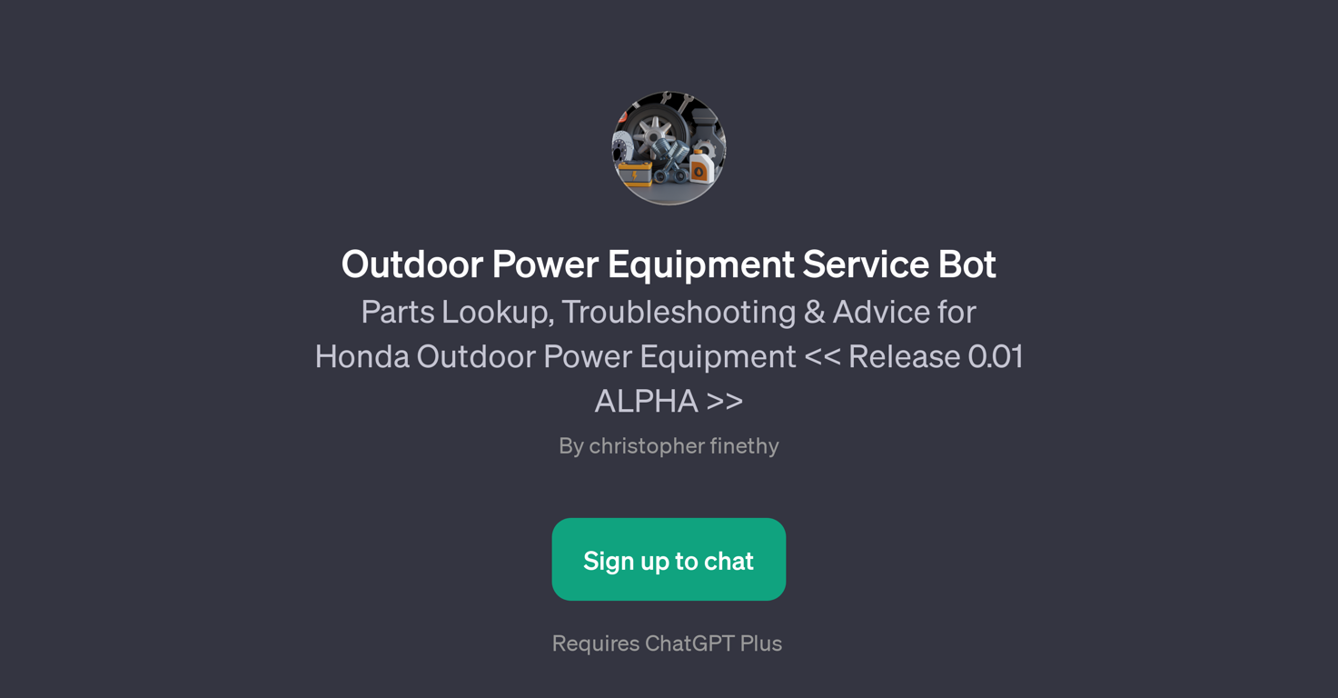 Outdoor Power Equipment Service Bot website