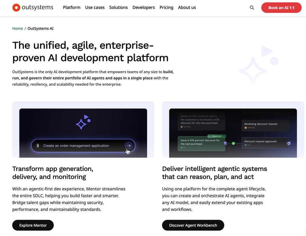 OutSystems AI website