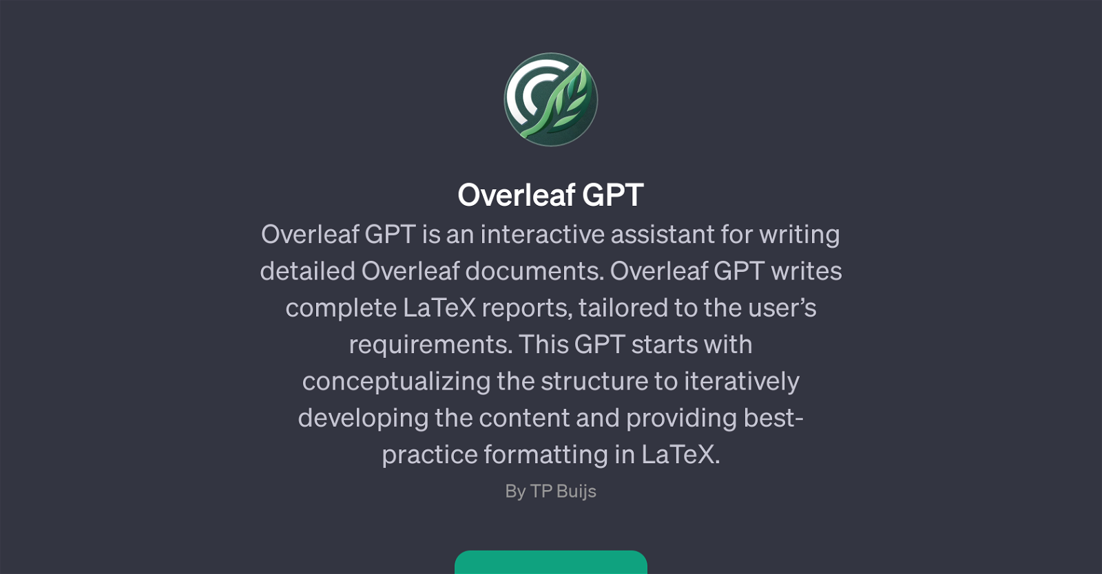 Overleaf GPT website