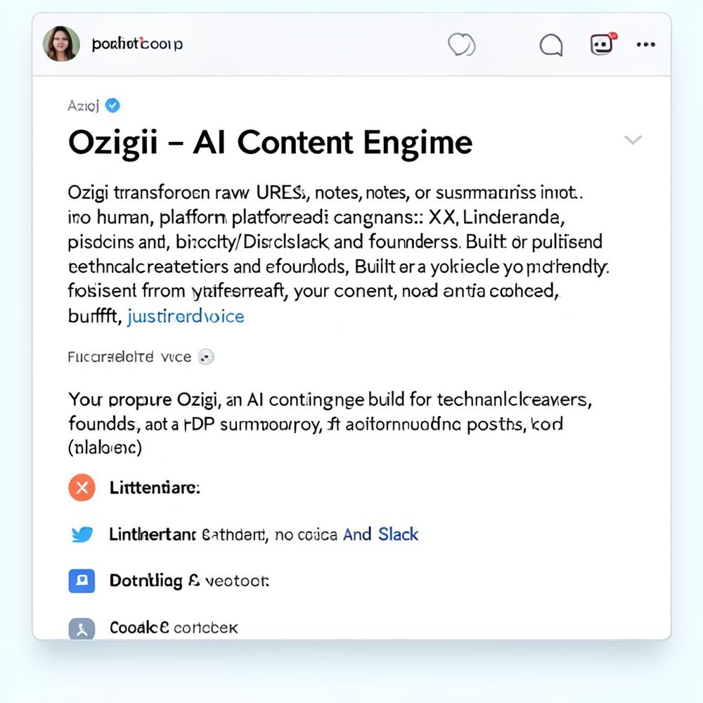 Ozigi – AI Content Engine website