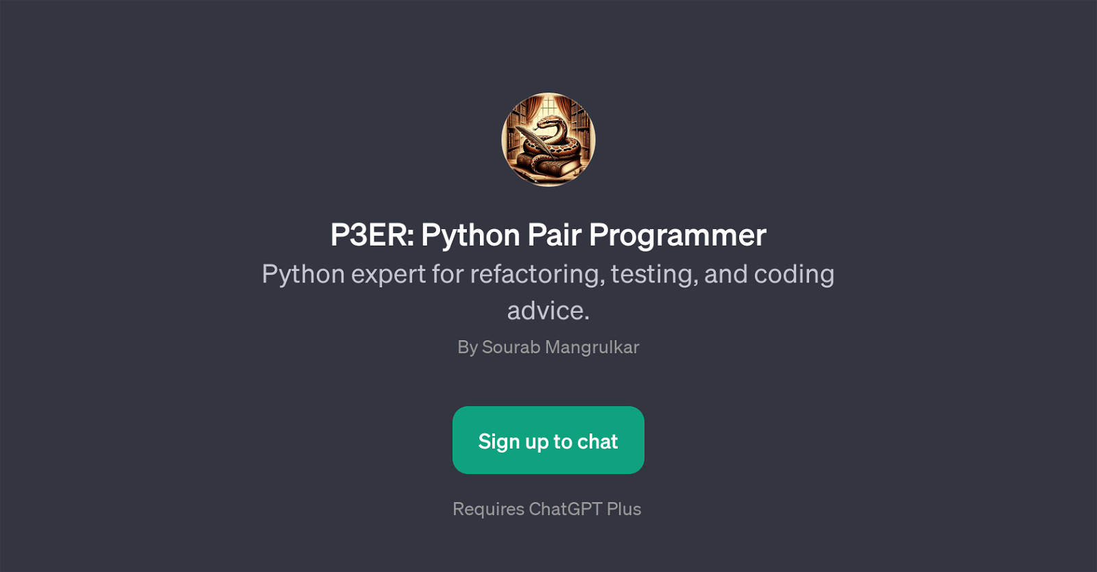 P3ER: Python Pair Programmer website