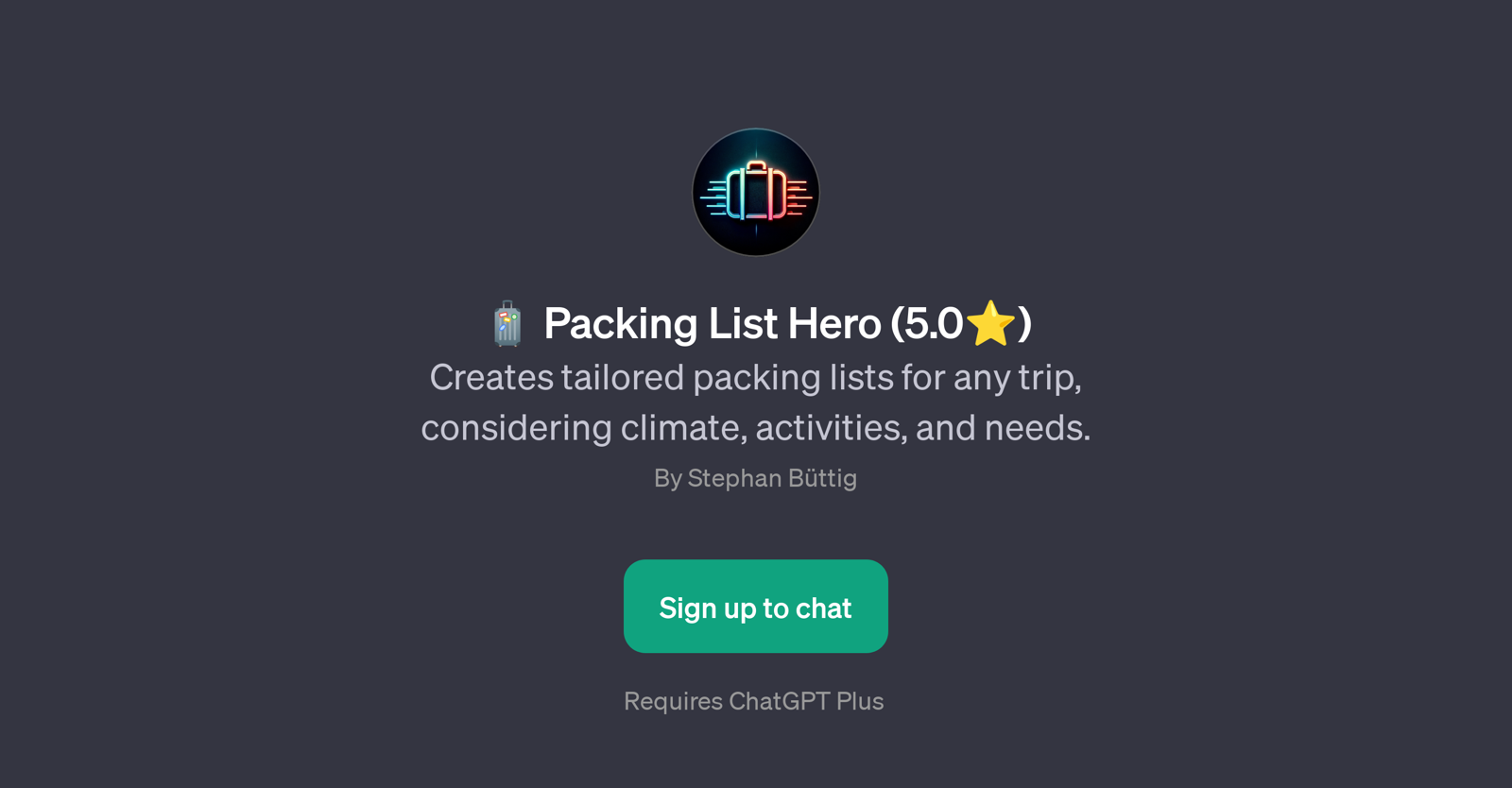 Packing List Hero website
