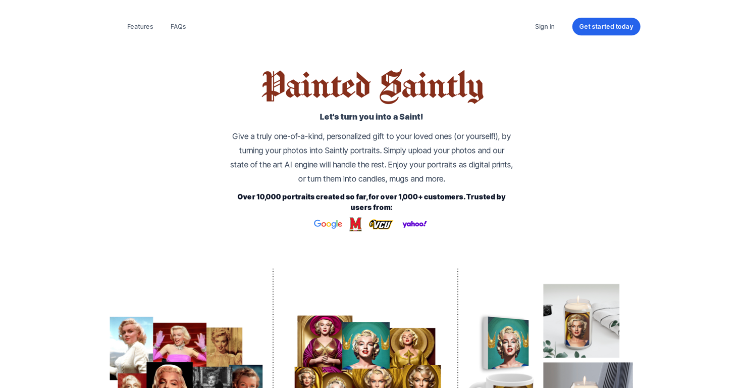 Painted Saintly website