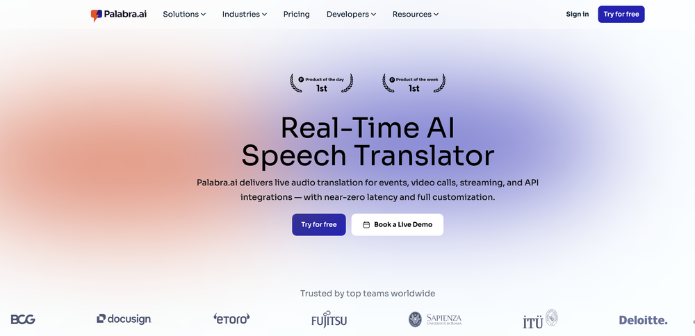 Palabra.ai website