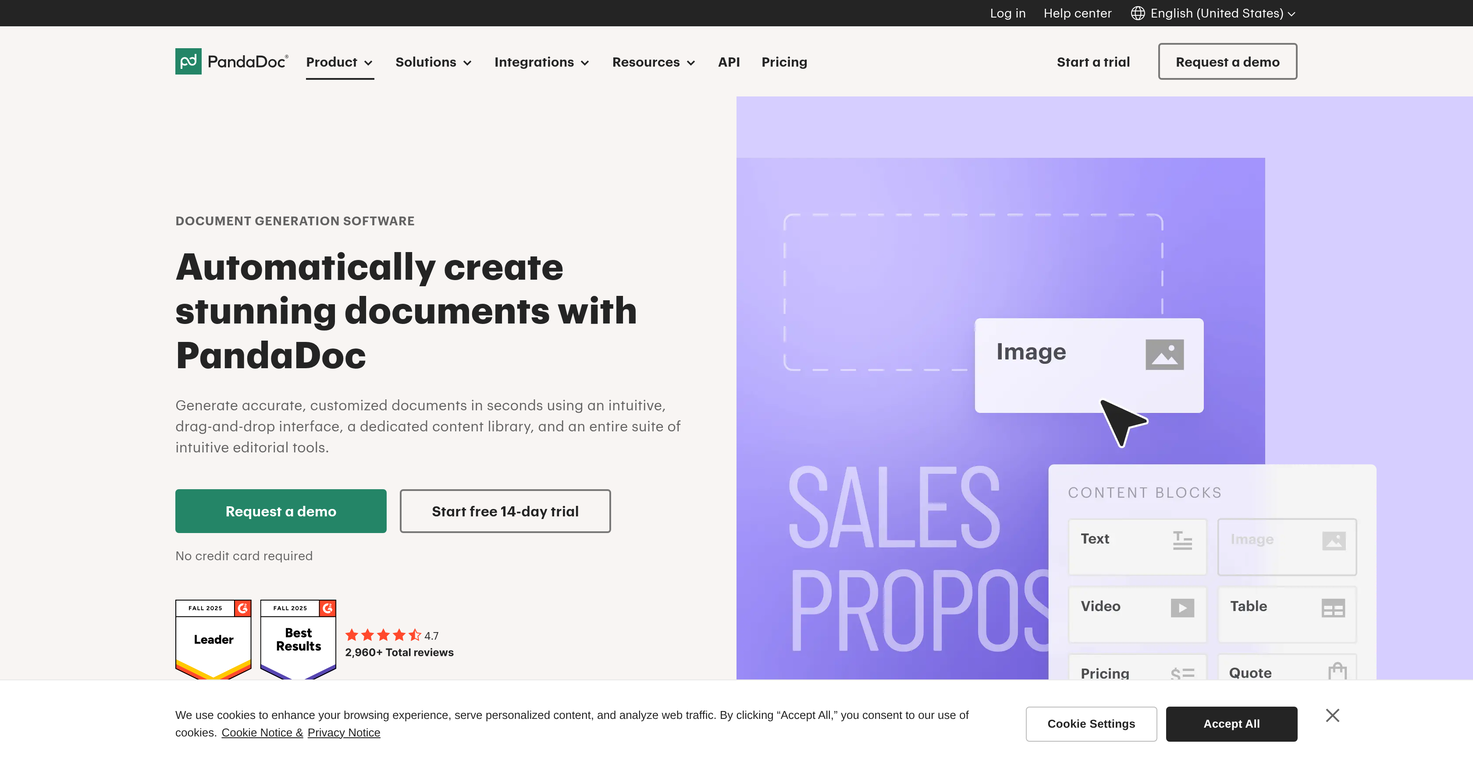 PandaDoc Document Generator website