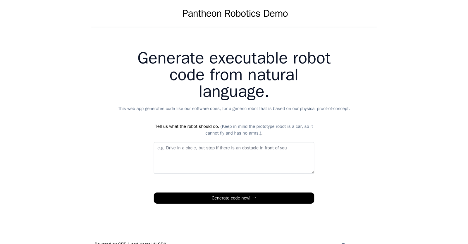 Pantheon Robotics website