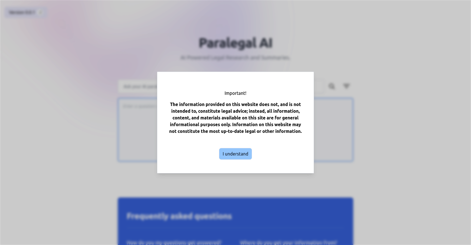 Paralegal AI website