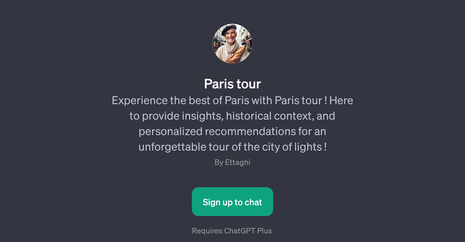 Paris tour website