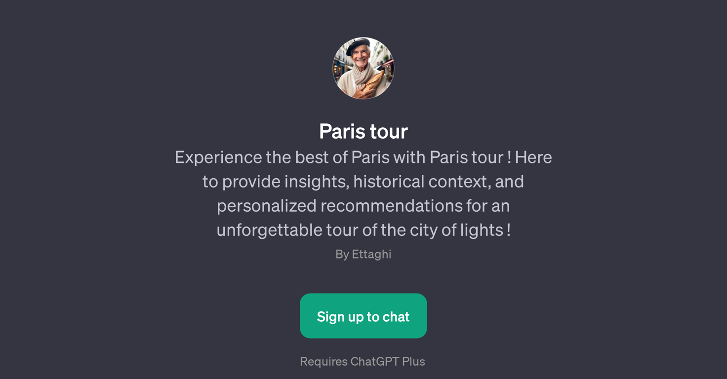Paris tour website