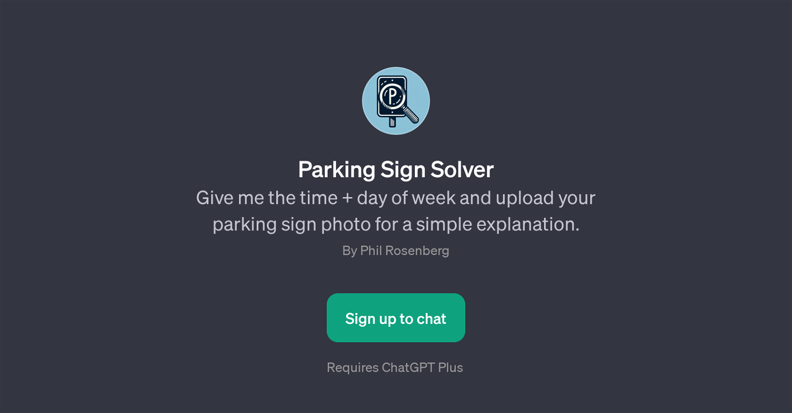 Parking Sign Solver website