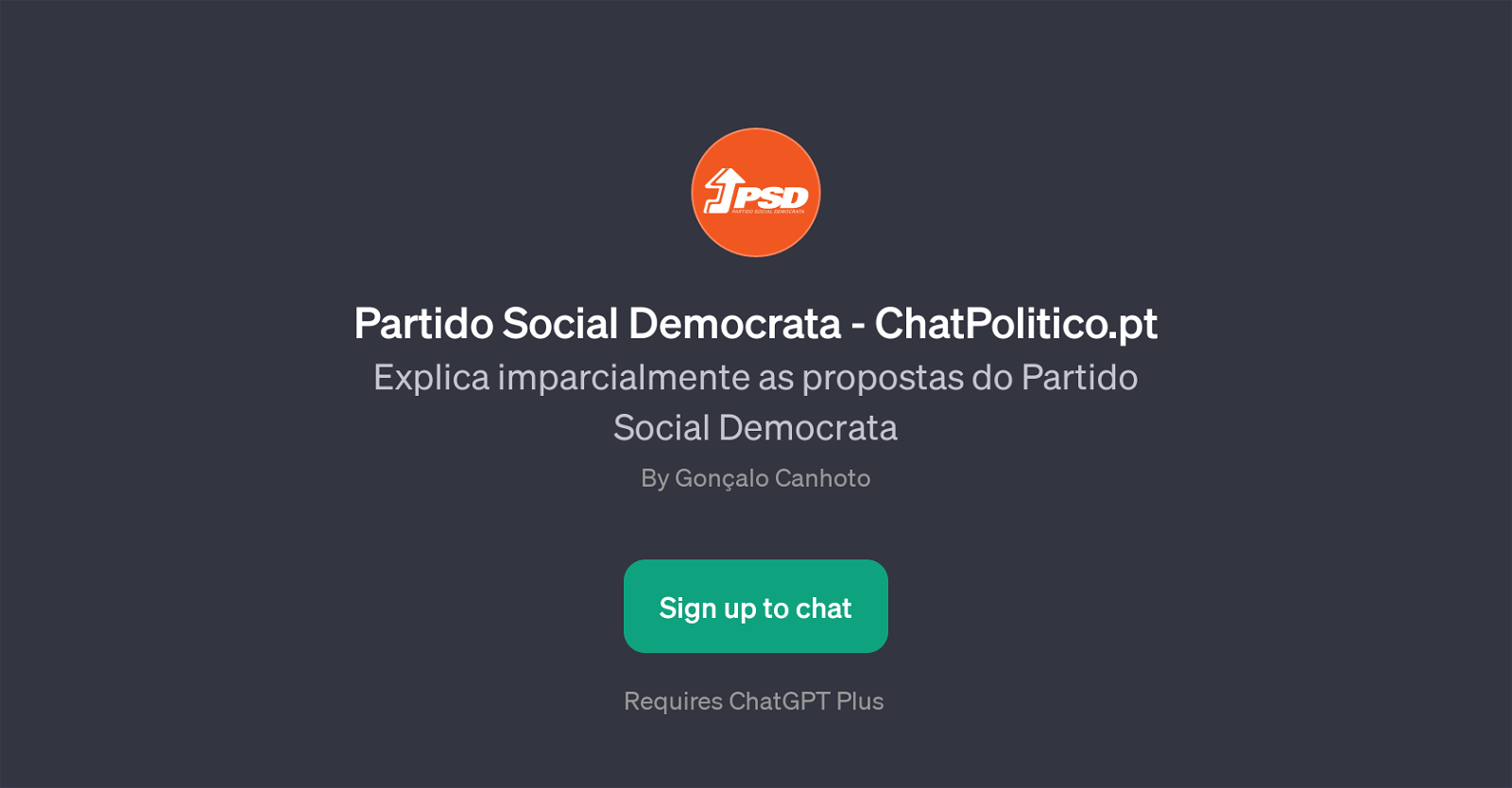 Partido Social Democrata - ChatPolitico.pt website