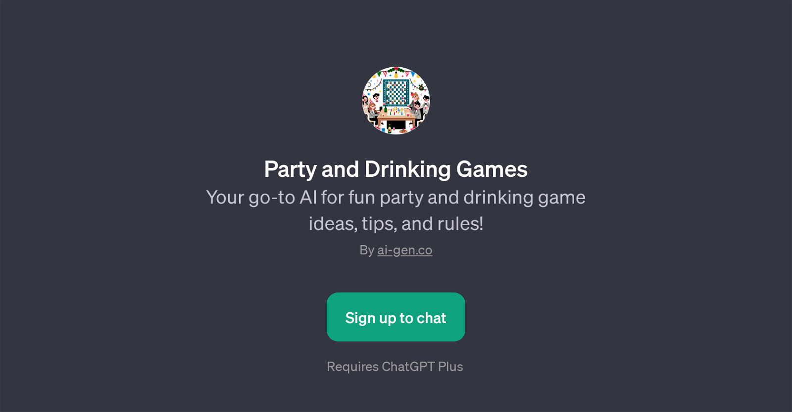 Party and Drinking Games GPT website