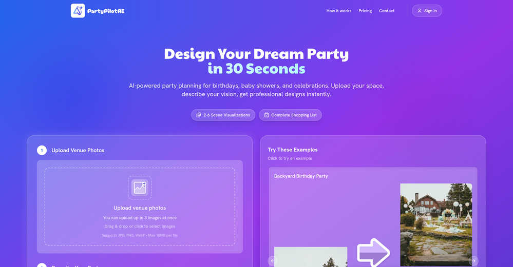 PartyPilotAI website