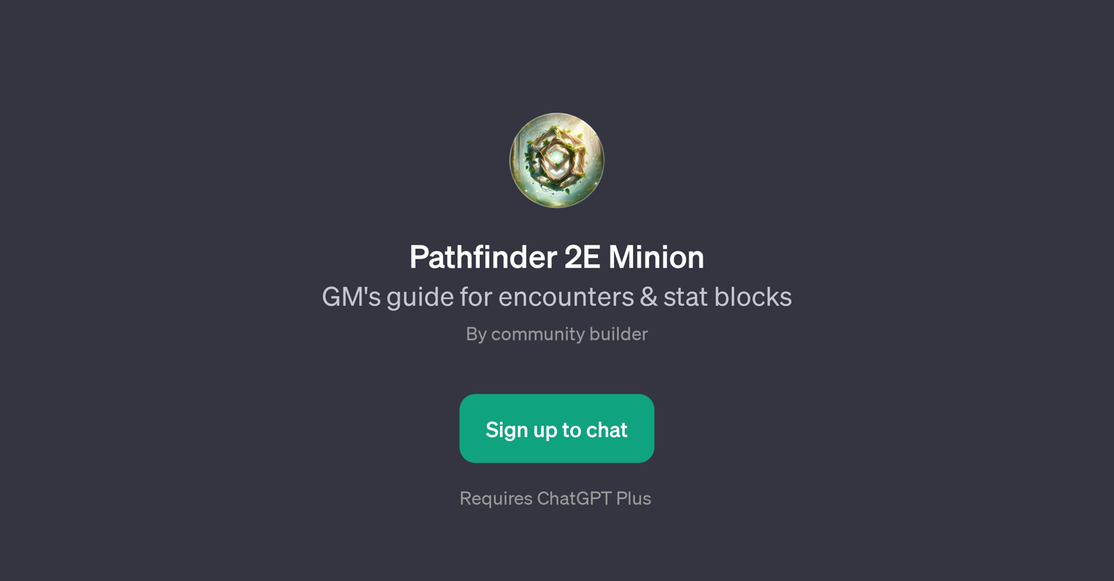 Pathfinder 2E Minion website