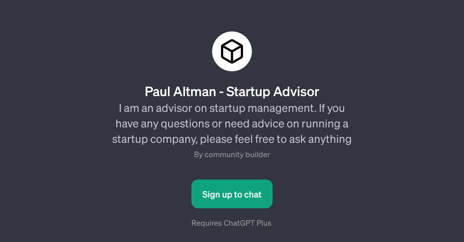 Paul Altman - Startup Advisor website