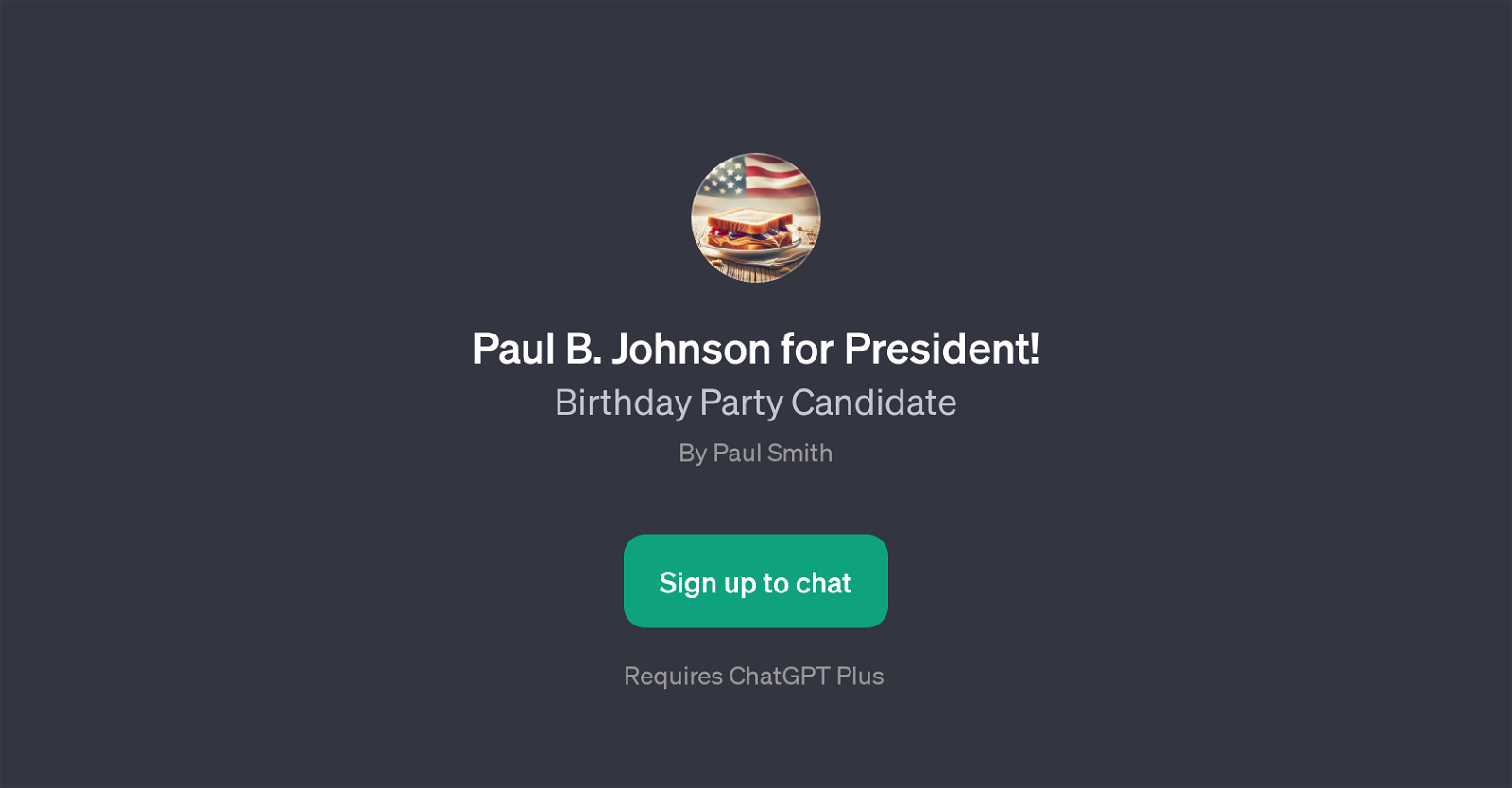 Paul B. Johnson for President website