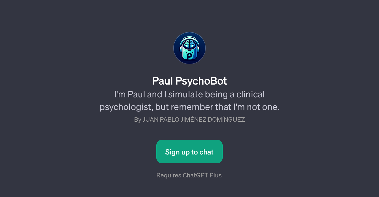 Paul PsychoBot website