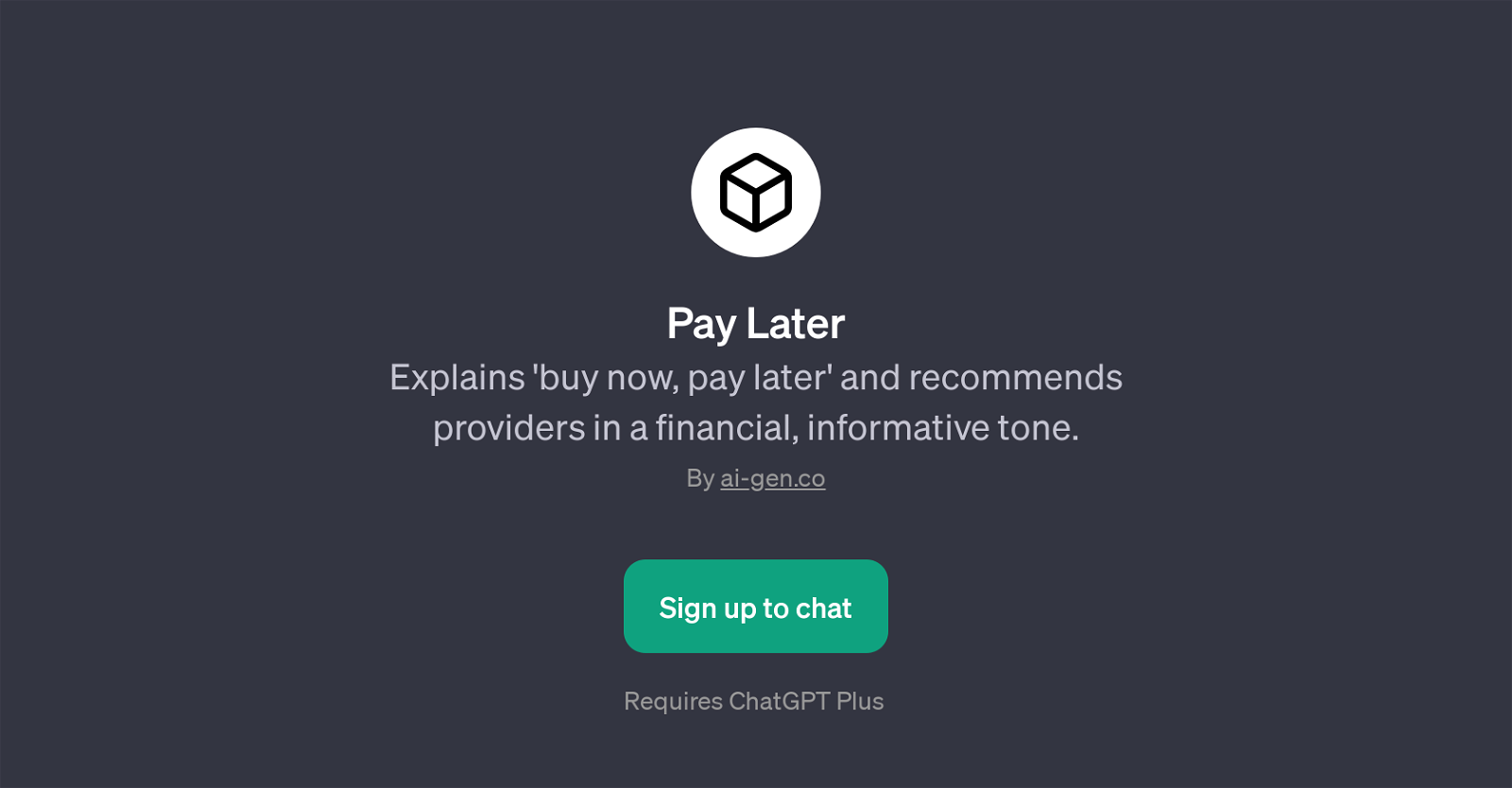 Pay Later website