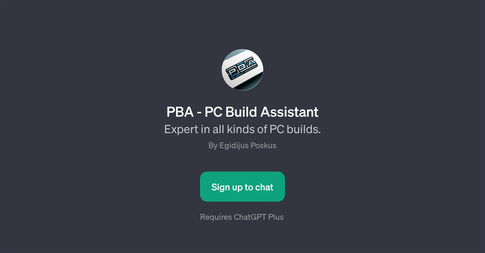 PBA - PC Build Assistant website