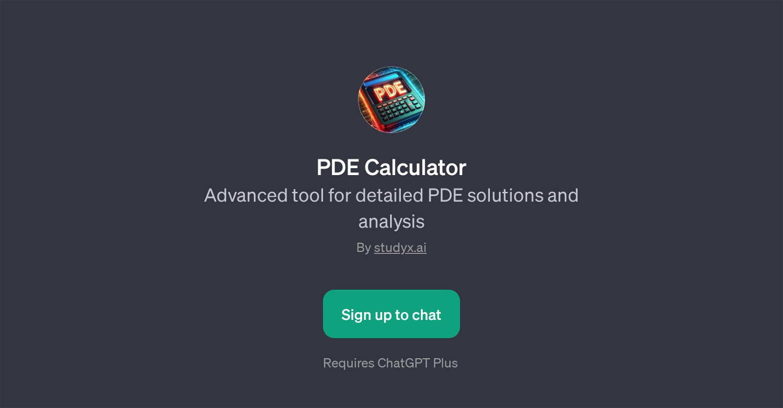 PDE Calculator website