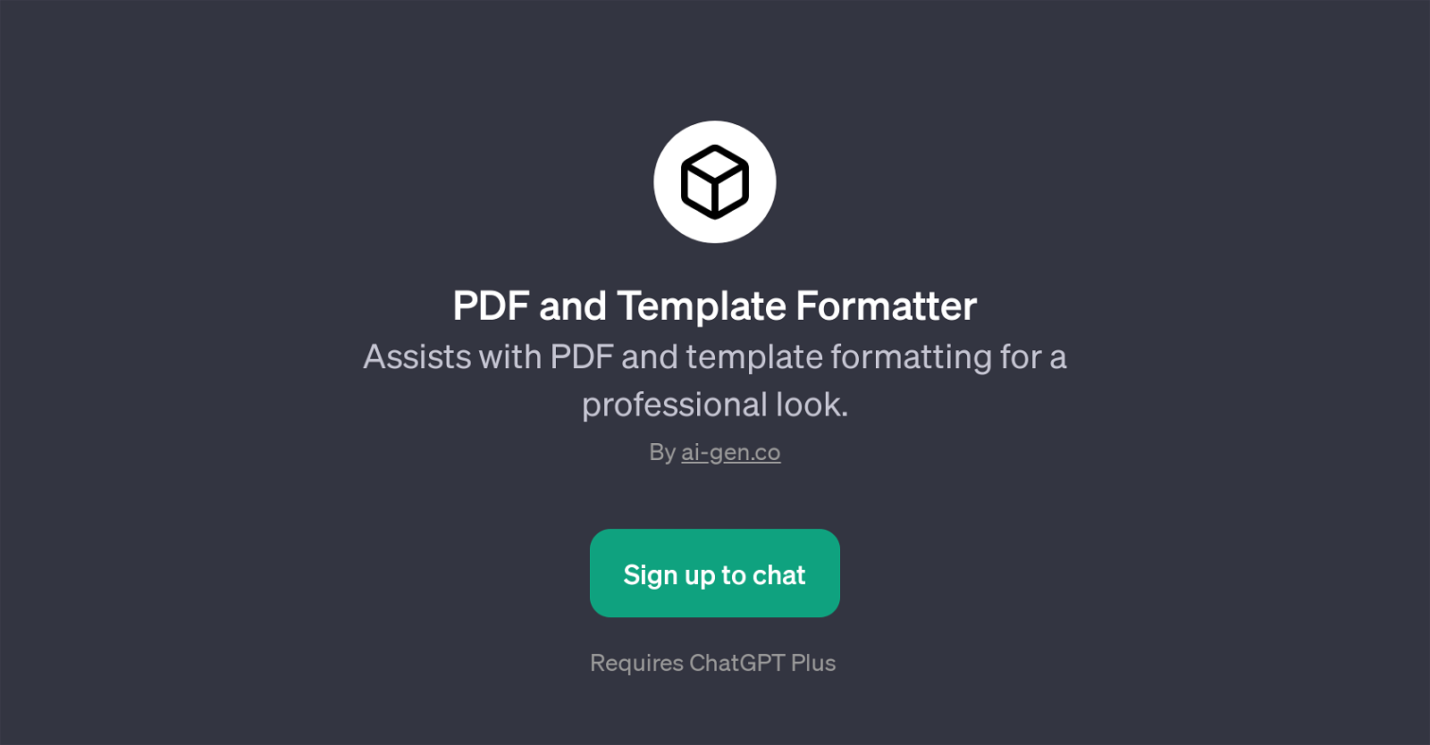 PDF and Template Formatter website