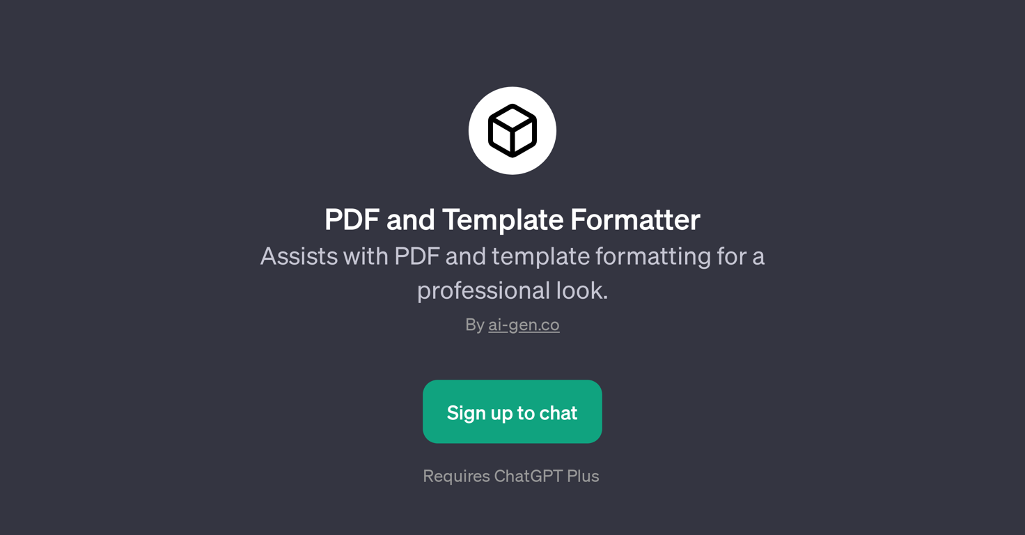 PDF and Template Formatter website