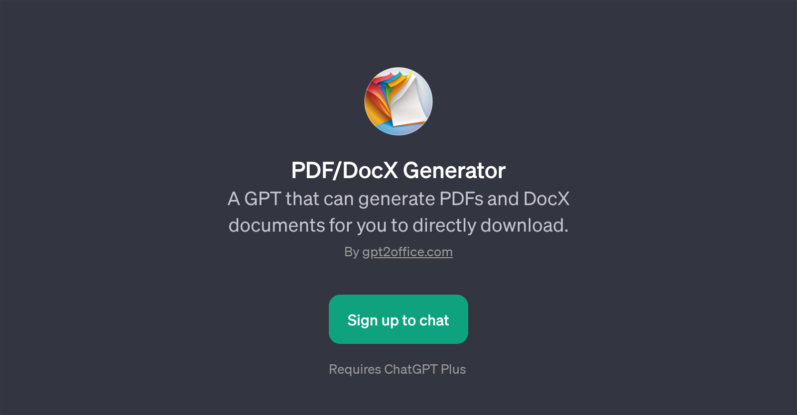 PDF/DocX Generator website