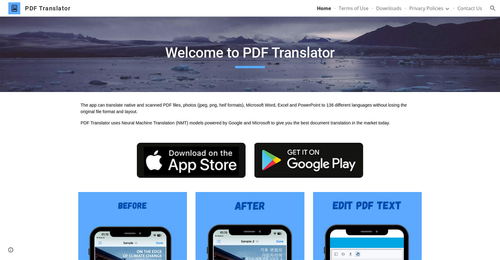 PDF Translator website