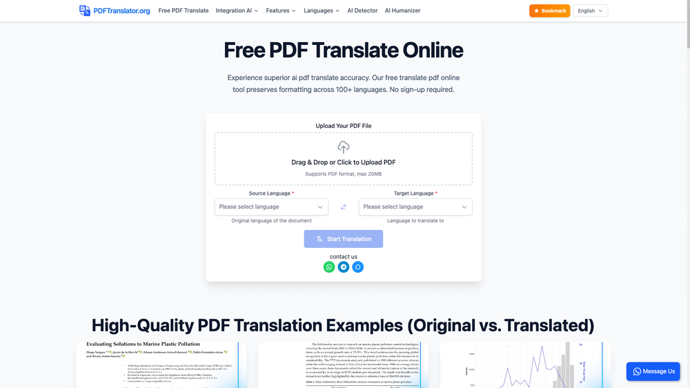 PDF Translator website
