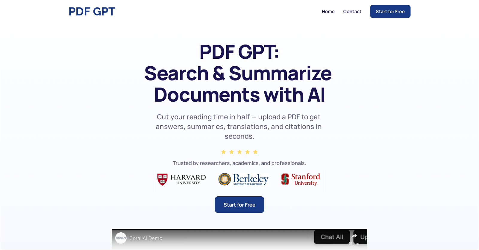 PDFGPT.Chat website