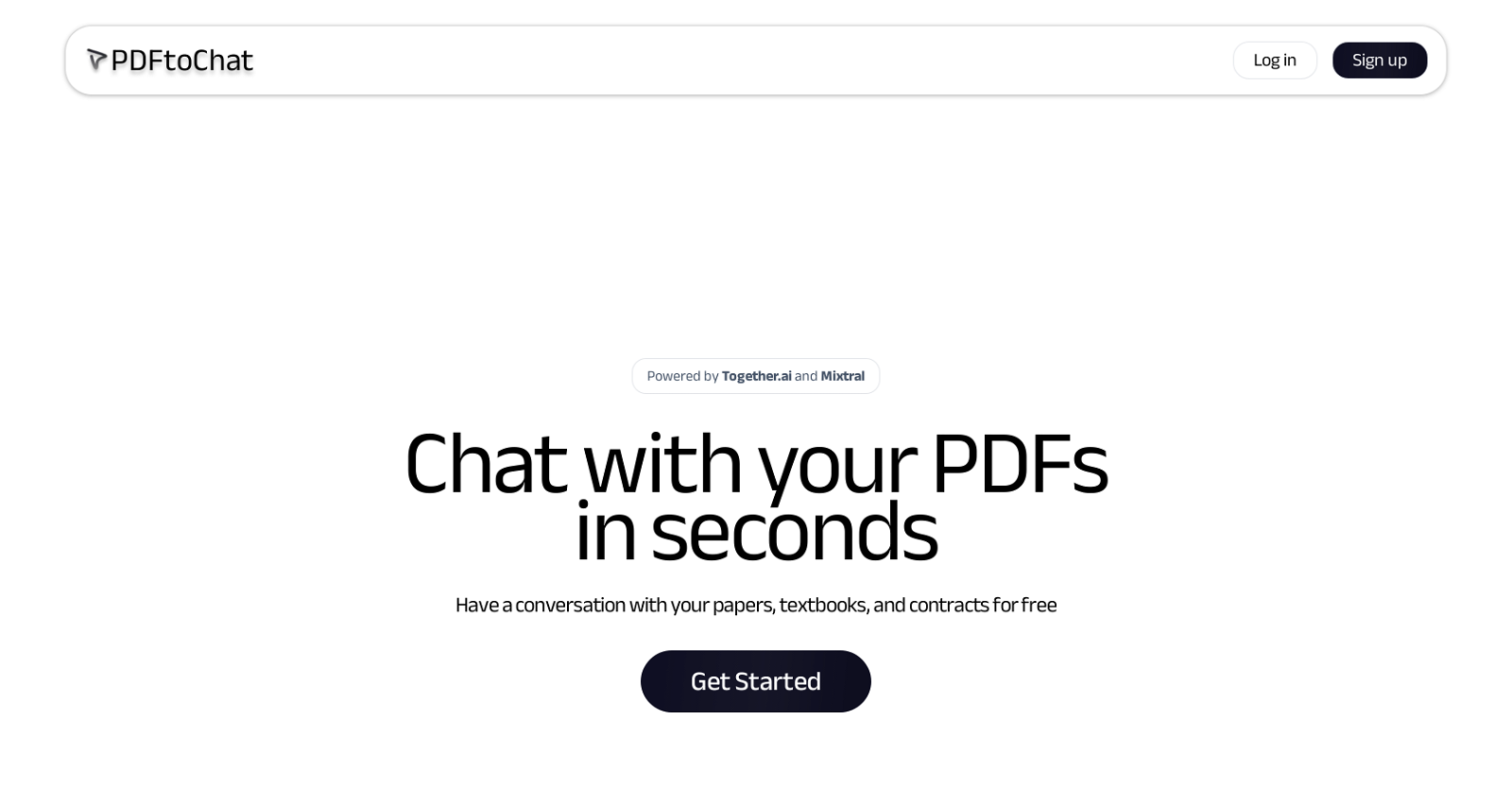 PDFtoChat website