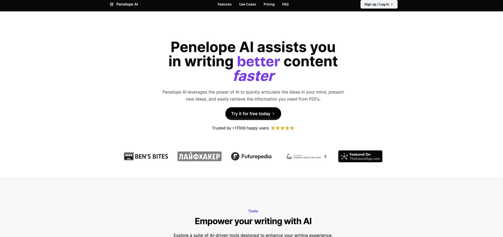 Penelope AI website
