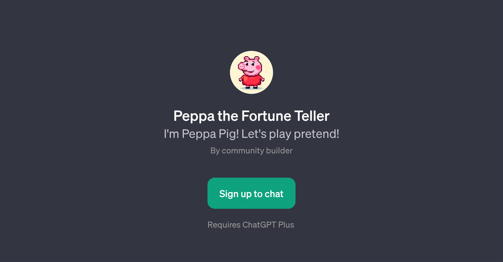 Peppa the Fortune Teller website