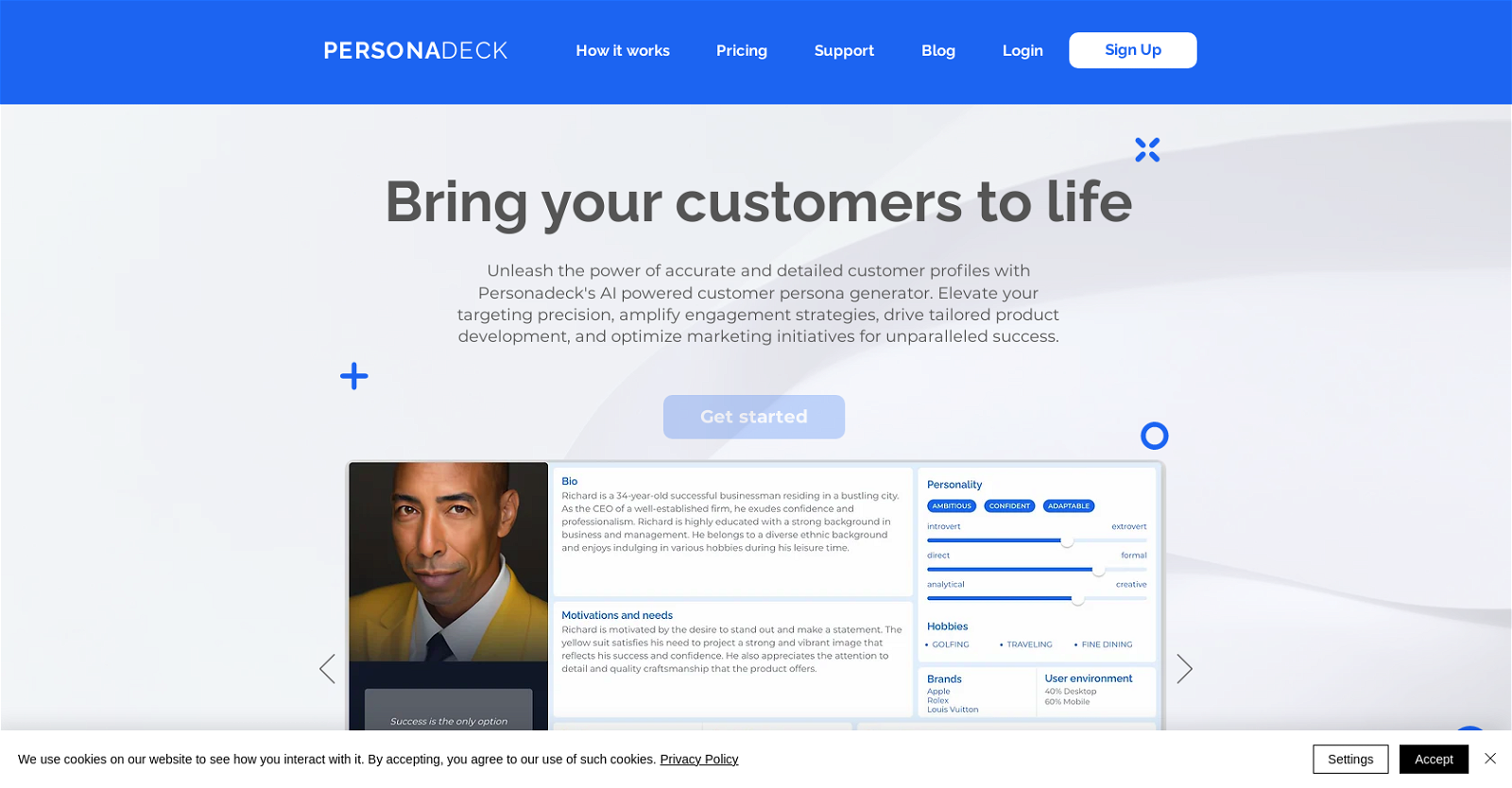 Personadeck website