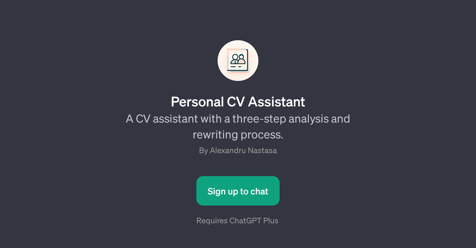Personal CV Assistant website