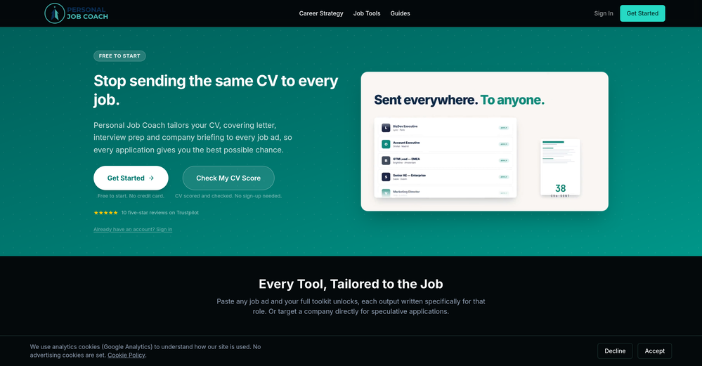 Personal Job Coach website