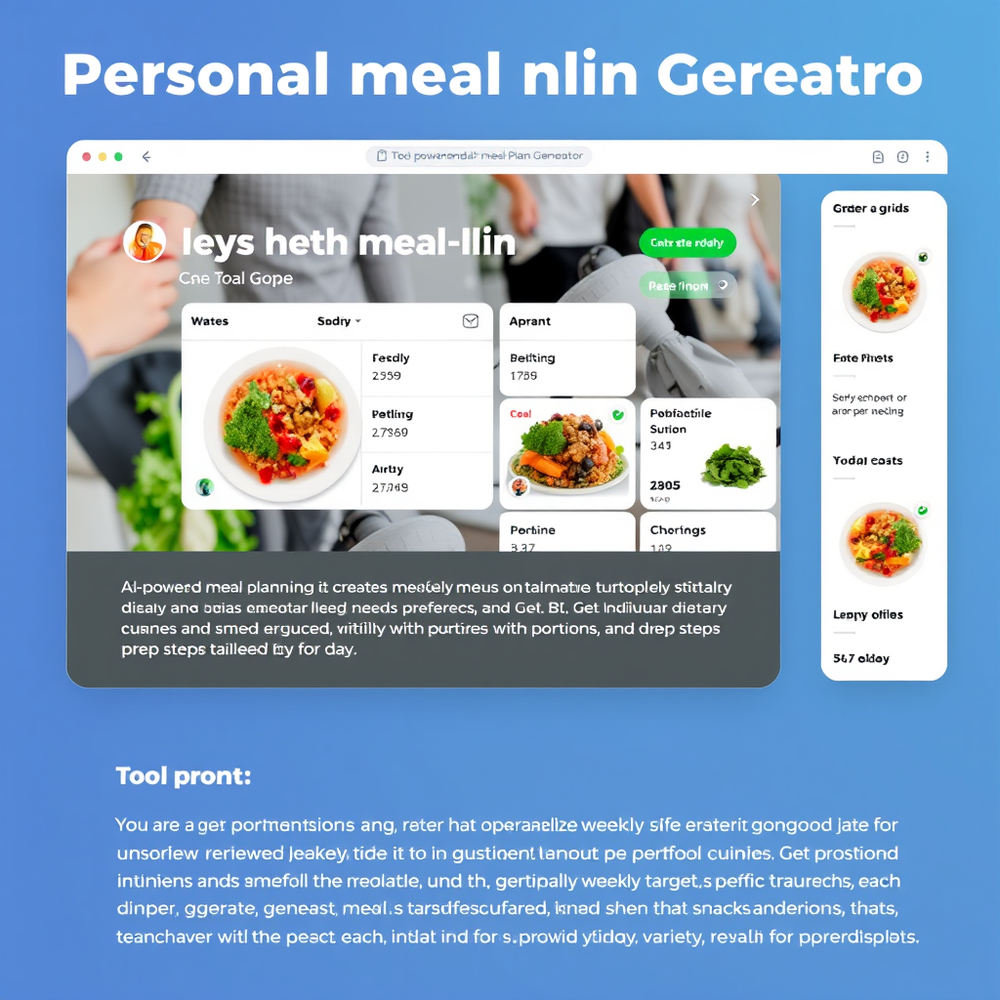 Personal meal plan Generator website
