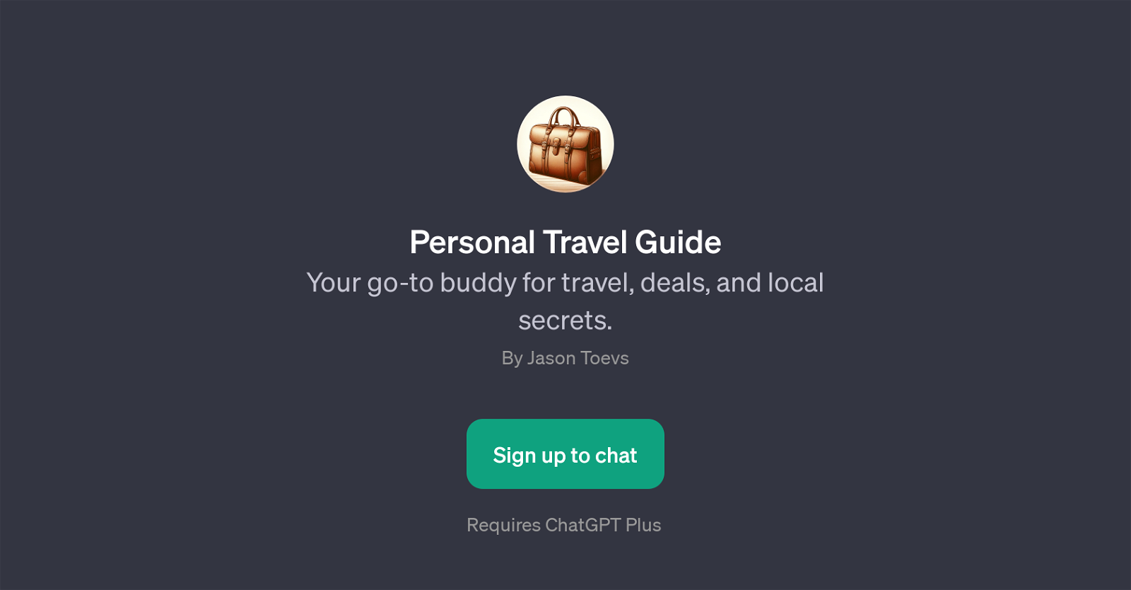 Personal Travel Guide website