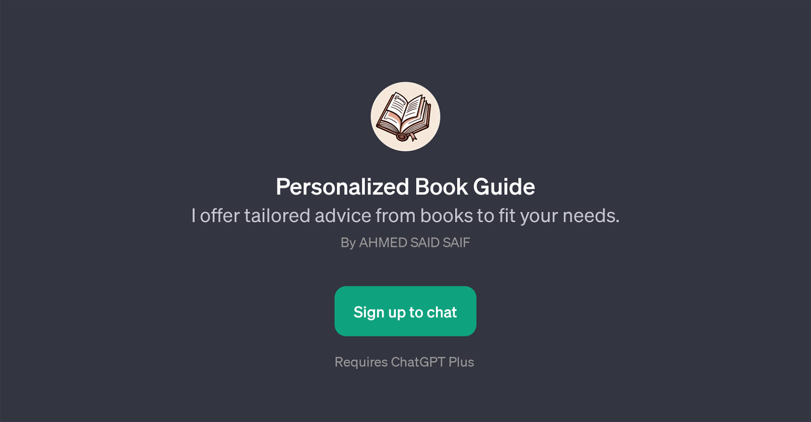 Personalized Book Guide website