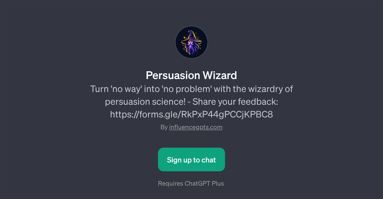 Persuasion Wizard website