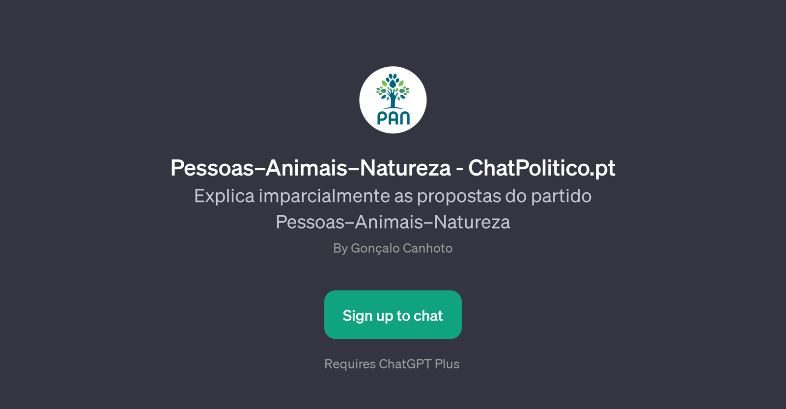 PessoasAnimaisNatureza - ChatPolitico.pt website
