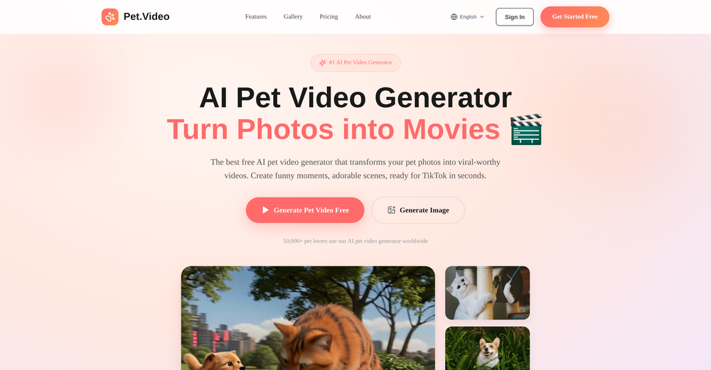 Pet.Video website