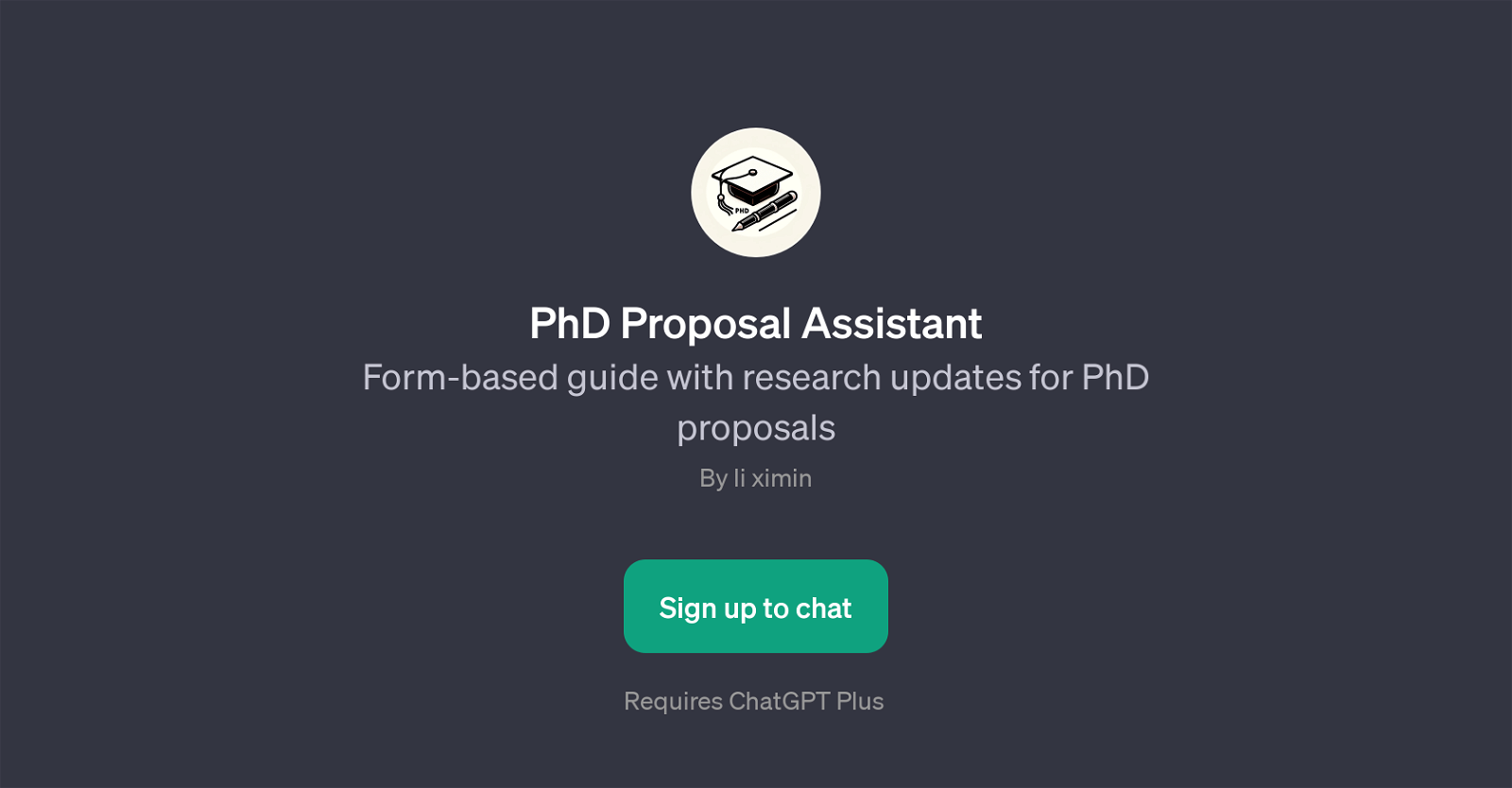PhD Proposal Assistant website