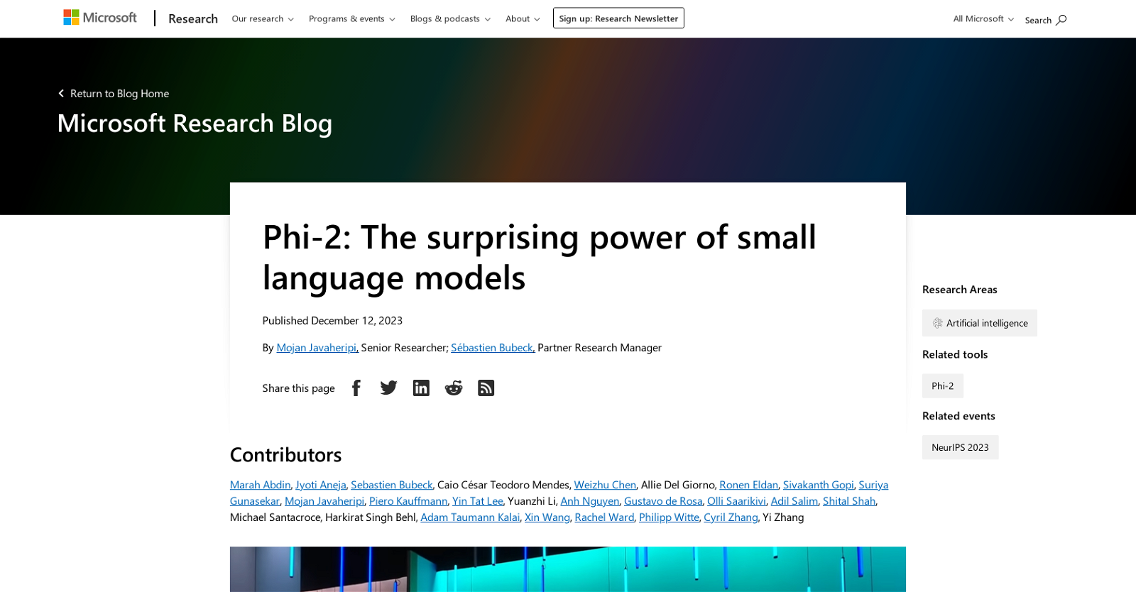 Phi-2 by Microsoft website